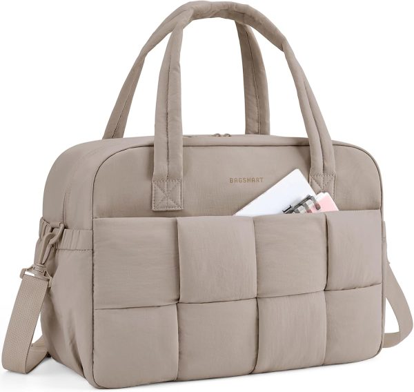 BAGSMART Gym Bag for Women, Puffer Travel Bag Duffle Bag for Travel with Laptop Compartment, Weekender Bags for Women, Carry On Duffel Bag Personal Item Bag