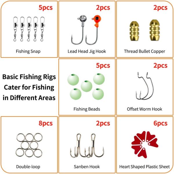 Fishing Lures Kit for Freshwater Bait Tackle Kit for Bass Trout Salmon Fishing Accessories Tackle Box Including Spoon Lures Soft Plastic Worms - Image 6