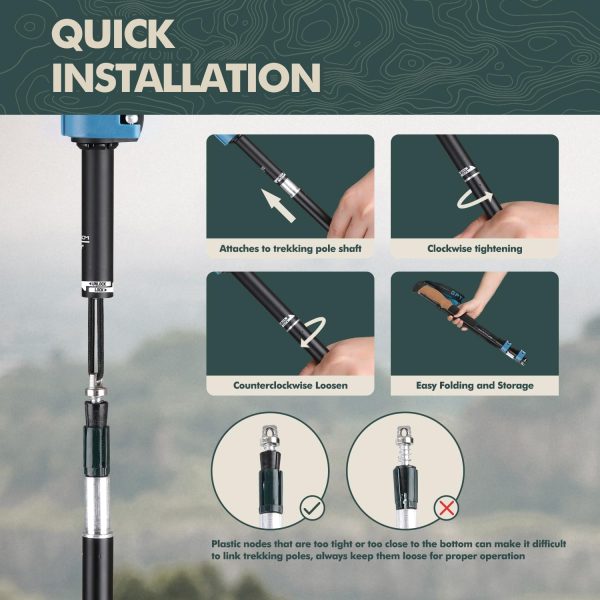 GPTCAMP Walking Sticks,Trekking Poles Collapsible Hiking Poles,Lightweight Folding Travel Walking Sticks for Men Women,2pc Adjustable Hiking Sticks with EVA Foam Grips for Backpacking - Image 6