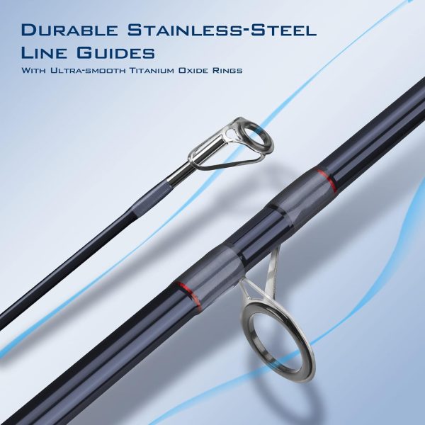 KastKing Progressive Glass Fishing Rods, Spinning & Casting Rods, Strong, 100% Phenolic Glass Blanks 2Pcs Pack from 5’6” to 10’, Stainless Steel Guide, Durable P-Cork Handles - Image 3