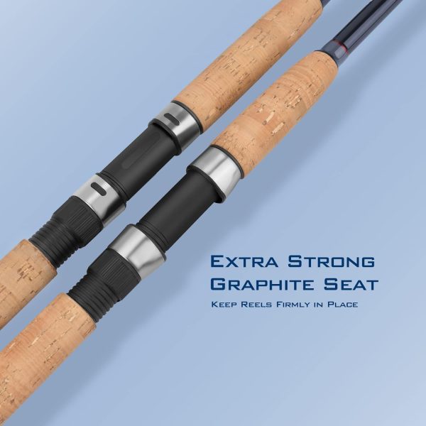KastKing Progressive Glass Fishing Rods, Spinning & Casting Rods, Strong, 100% Phenolic Glass Blanks 2Pcs Pack from 5’6” to 10’, Stainless Steel Guide, Durable P-Cork Handles - Image 4